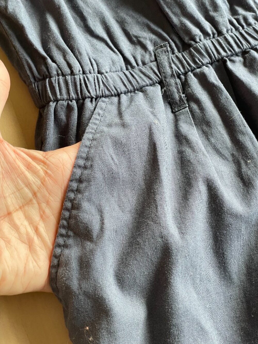 Entire Closet $5! New York & Company Gray Blue Linen Cotton Romper - Picture 8 of 13